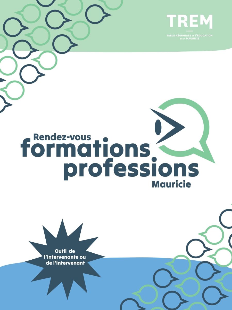 Page couverture de l’outil de l’intervenante et de l’intervenant pour la préparation des jeunes au Rendez-vous formations professions Mauricie